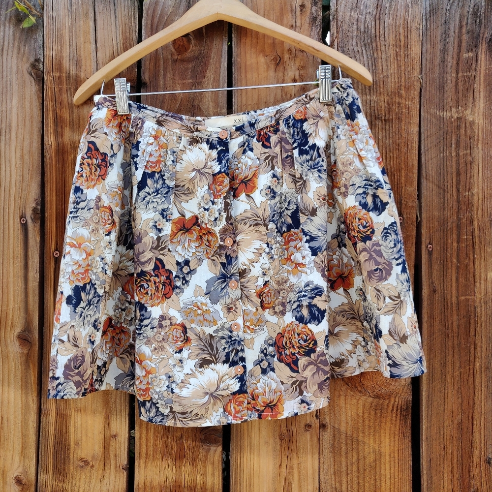 Fall Floral skirt size Large